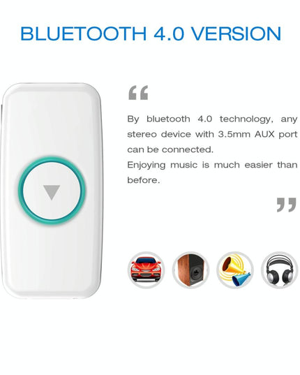 Wireless Music Receiver For Car With 3.5Mm Jack - Mini Bluetooth White-1915196621746999298