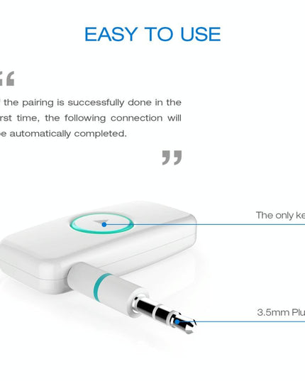 Wireless Music Receiver For Car With 3.5Mm Jack - Mini Bluetooth White-1915196621746999300