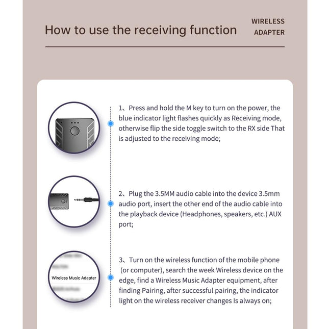 2-In-1 Bluetooth Audio Adapter T-19 Receiver / Transmitter-1915197822324576265