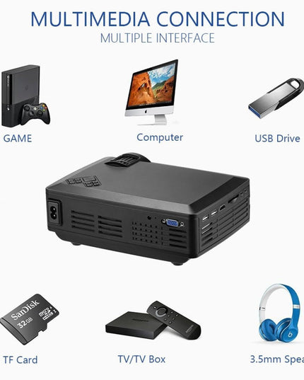 4 Lcd Projector - 80 Lumens Hd 800X480 Vga / Hdmi - Black-1915196716211113993