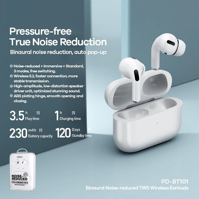 Proda Tws Wireless Earphones - Noise Canceling Binaural White-1915196817780379651