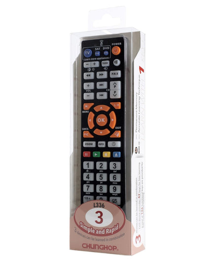 Universal Smart Learning Remote For Tv Cable Dvd - Chunghop L336-1915196881185673217
