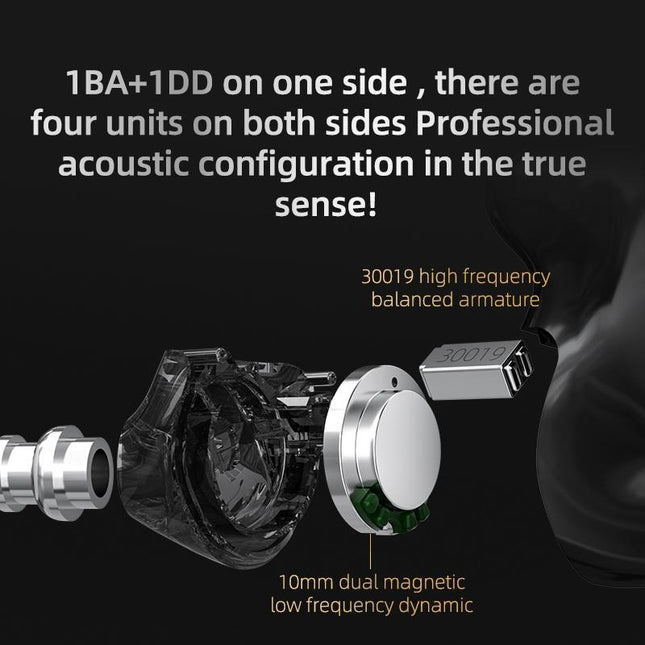 Kz Z3 Hybrid 1Dd & 1Ba Wireless Bluetooth 5.2 Tws Earphone - Black-1915197139554799621
