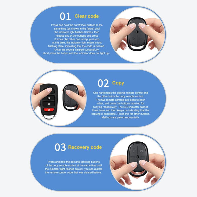 Electric Barrier Garage Door Remote - 4 Button Copy Style - 433Mhz Frequency-1915196973431001094