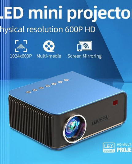 Portable Home Theater Projector - 1200 Lumens 1024X600 Resolution Blue-1915196653707595779