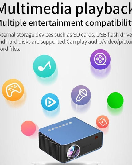 Portable Home Theater Projector - 1200 Lumens 1024X600 Resolution Blue-1915196653707595784