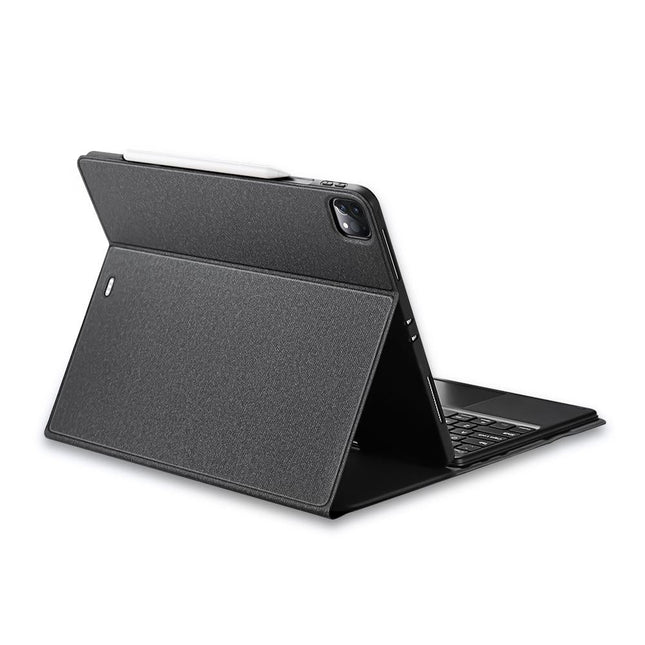 12.9 Ipad Pro Leather Case With Bluetooth Keyboard & Touchpad - Black-1915196648724762625