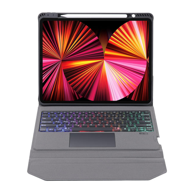 Integrated Bluetooth Keyboard Leather Case For Ipad Pro 11 - Backlit Touchpad Holder - Black-1915196971757473795