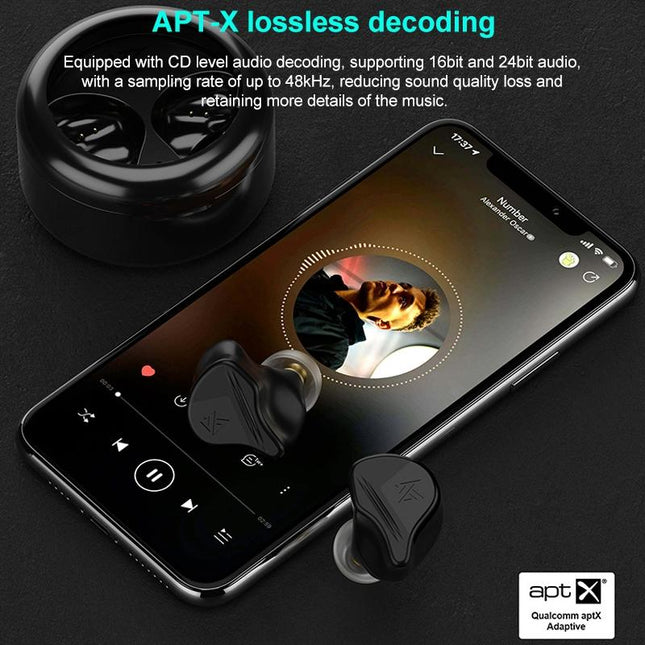 Obsidian Black Kz-Vxs Ten-Unit Coil Iron Bluetooth Earphones For Sports-1915196952245571588