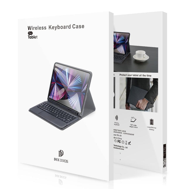 2022 Bluetooth Keyboard Leather Case For Ipad 10.9 With Touchpad & Smart Sleep - Black-1915196877129781254