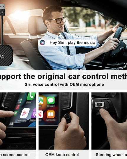 Wireless Carplay Adapter For Iphone - Usb & Usb-C-1915196941638176771