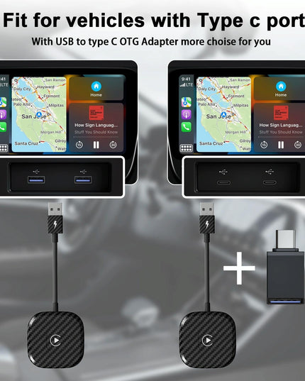 Wireless Carplay Adapter For Iphone - Usb & Usb-C-1915196941638176774