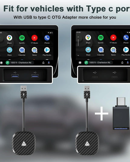 Wireless Carplay Adapter For Android - Carbon Fiber-1915196869148020740