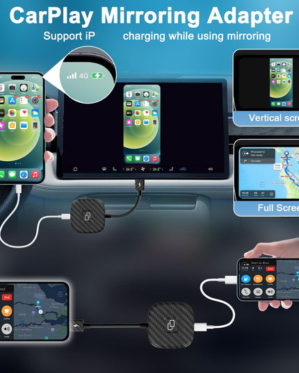 Carplay Adapter For Iphone - Carbon Fiber Usb & Usb-C-1915196945736011777