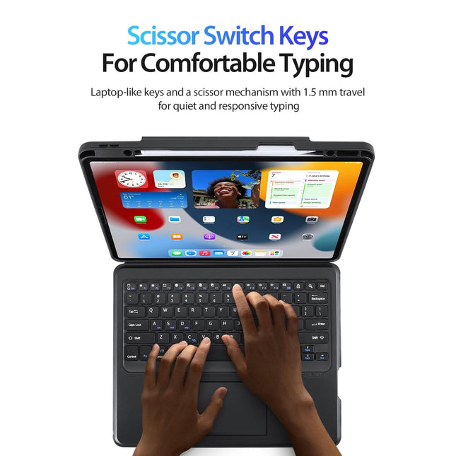 Wireless Bluetooth Keyboard Tablet Case For Ipad Pro 12.9 - Magnetic - Black-1922443430873665542