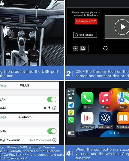Wireless Carplay Adapter For Usb & Usb-C / Type-C - Black-1915196879419871236