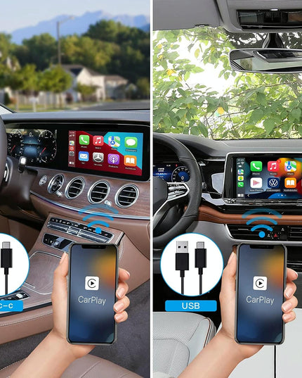 Wireless Carplay Adapter For Usb & Usb-C / Type-C - Black-1915196879419871238