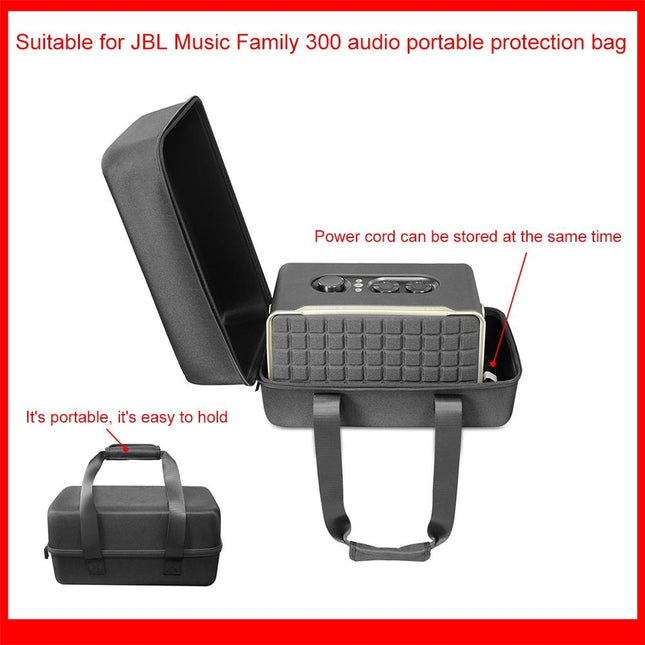 Jbl Authentics 300 Portable Speaker Bag - Hard Shell Dustproof Black-1915196842342223876