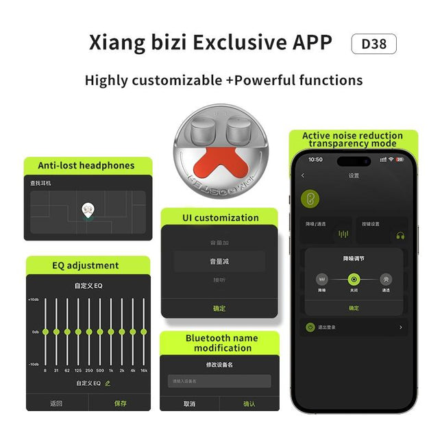 Wireless Noise-Cancelling Earbuds With App Control - White-1915196944771321859