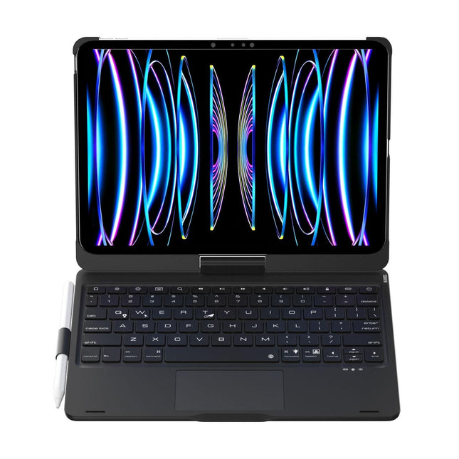 360 Degree Rotating Bluetooth Keyboard Leather Case For Ipad Pro 11 With Backlight - Black-1915197148748713985