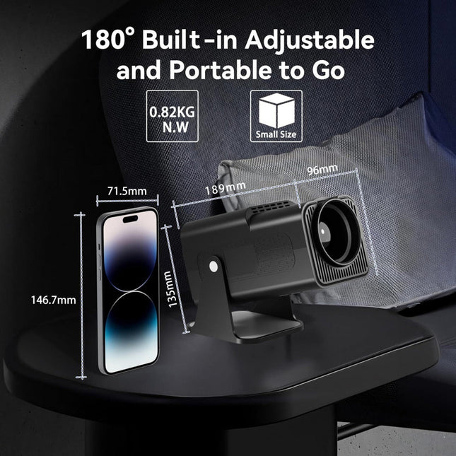 Portable 4K Android 12.0 Mini Wifi Projector For Home Use-1915196526196559875