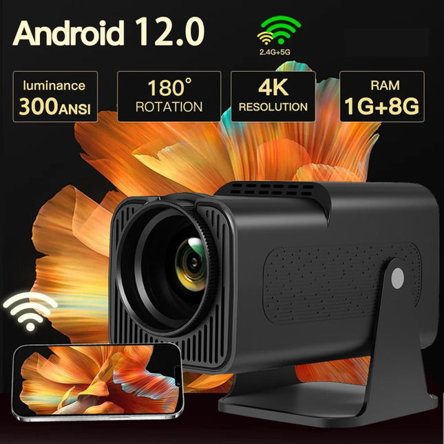 Portable 4K Android 12.0 Mini Wifi Projector For Home Use-1915196526196559877