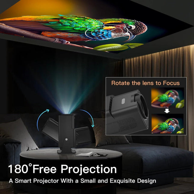Portable 4K Android 12.0 Mini Wifi Projector For Home Use-1915196526196559880