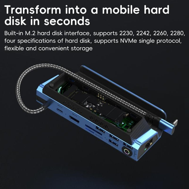 10-In-1 Usb-C Gaming Dock With Detachable Fan - Blue / Black-1915196925045510151