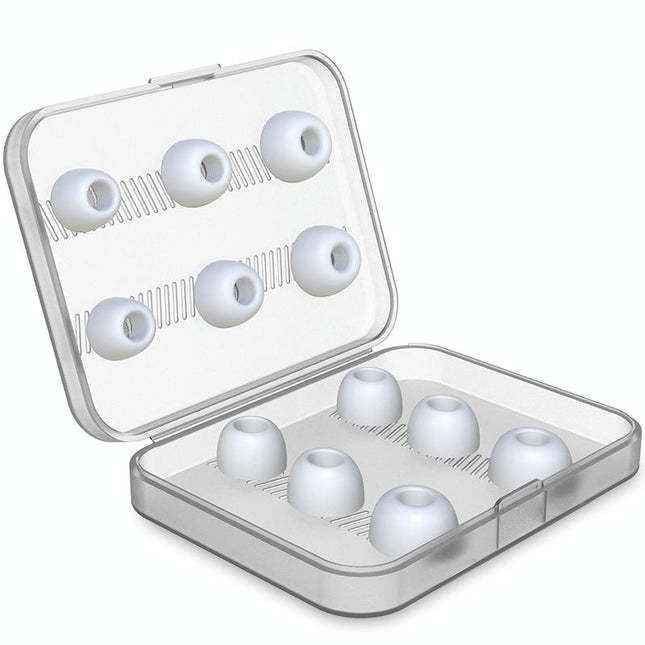 6 Pairs Wireless Earphone Earplugs For Airpods Pro With Storage Box - White-1915196916484935681
