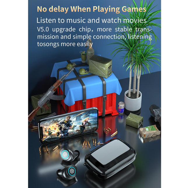 Waterproof Wireless Bluetooth Earphones With Touch Screen And Charging Box-1915196983203729414