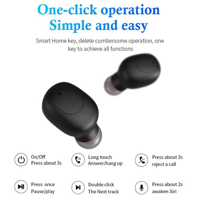 Wireless Sports Bluetooth Earphones - Binaural Stereo Black-1915196699073187849