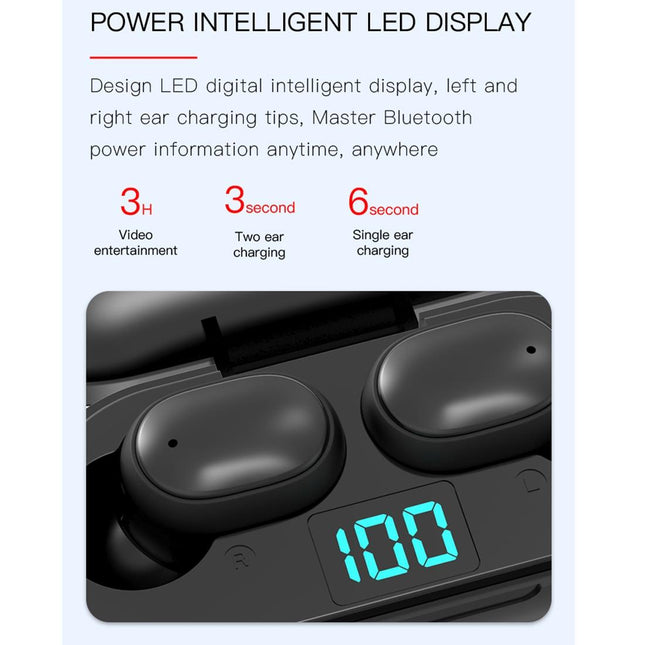 Wireless Bluetooth Earphones With Digital Display & Charging Box - H6 Tws-1915197206844018690