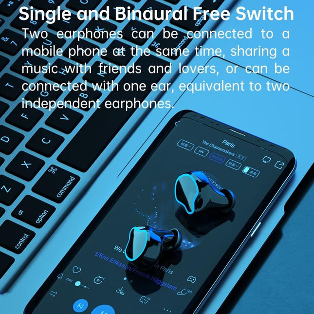 Wireless Bluetooth 5.0 Earphones With Digital Display And Flashlight-1915196704290902021