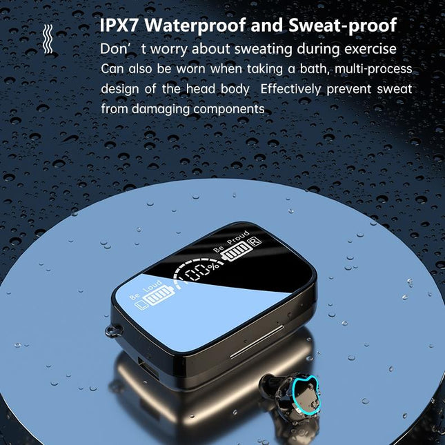 Wireless Bluetooth 5.0 Earphones With Digital Display And Flashlight-1915196704290902024