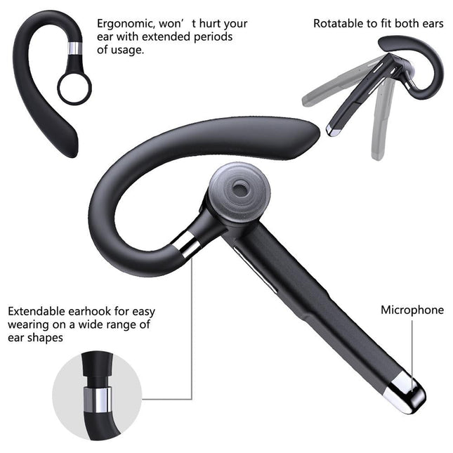 Wireless Bluetooth Earphone With Rotatable Earhook - Noise Cancelling-1915197676694147075