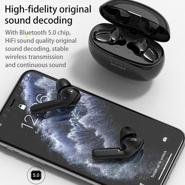 Wireless Sports Headset With Charging Case - T15 Tws Bluetooth V5.0 Black-1915196677946478596