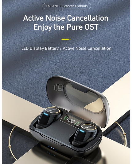 Wireless Active Noise Reduction Earphones - Black-1915196709240180737