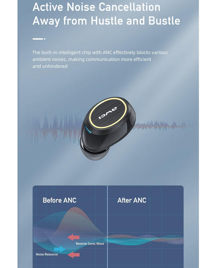 Wireless Active Noise Reduction Earphones - Black-1915196709240180738