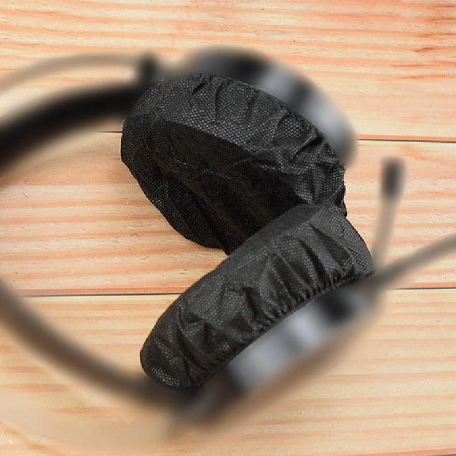 Black Disposable Earphone Earmuffs - Dust & Sweat Proof Breathable-1915196776139329538