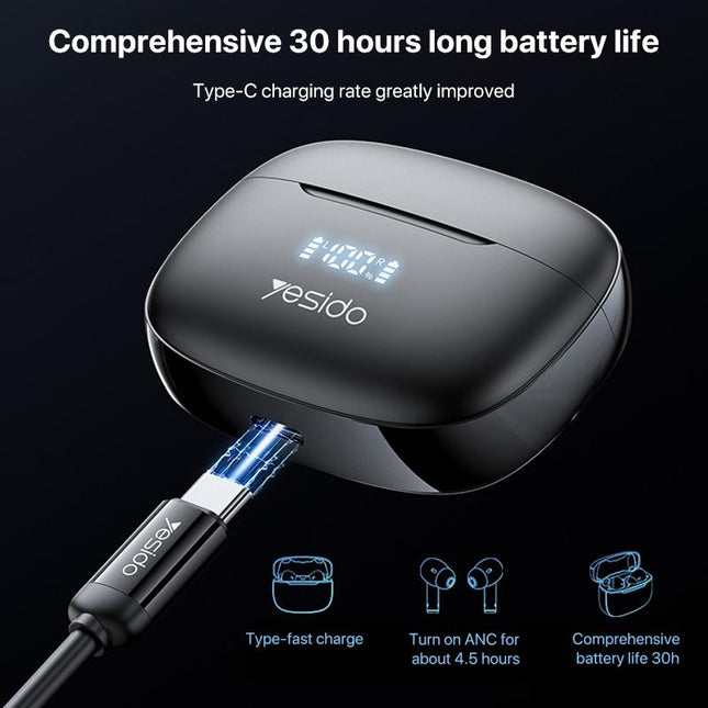 Wireless Bluetooth 5.0 Earphones With Anc And Led Display-1915198045578989571