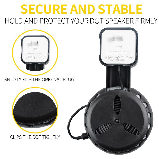 Smart Bluetooth Speaker Holder For Amazon Echo Dot 3 - Portable Wall Plug Accessory Black-1915196774012817412