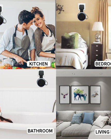 Smart Bluetooth Speaker Holder For Amazon Echo Dot 3 - Portable Wall Plug Accessory Black-1915196774012817414