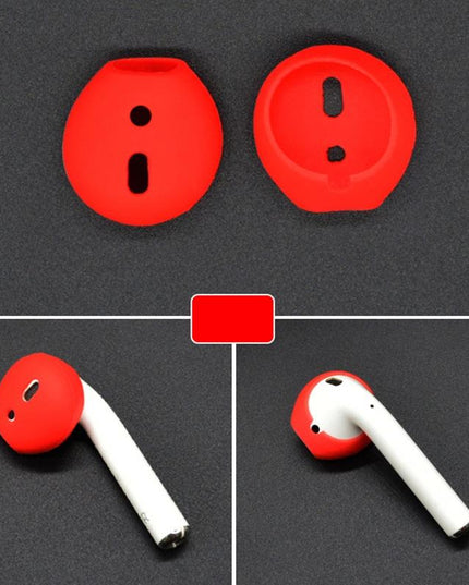 2-Pack Silicone Ear Caps For Apple Airpods / Earpods - Red-1915196591682228225