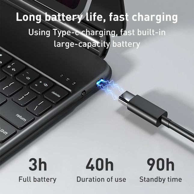 Bluetooth Keyboard Leather Case For Ipad Pro 12.9 - Magic Suspended Black-1915196727028224006