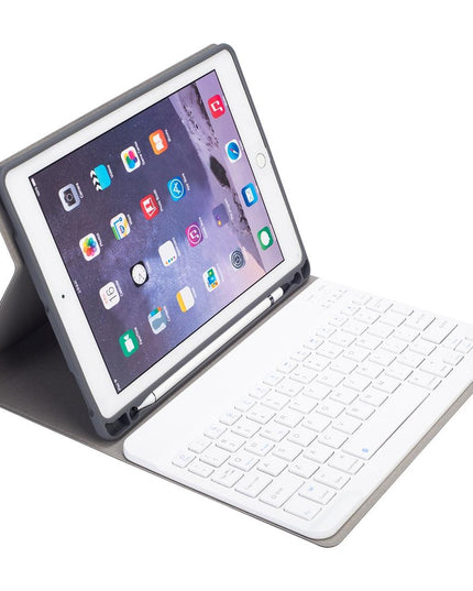 Silk Texture Bluetooth Keyboard Tablet Case For Ipad Air 2 / 1 Pro 9.7 2017 / 2018 With Stand & Pen Slot - Rose Gold-1915196544437587970