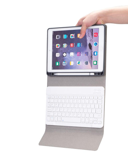 Silk Texture Bluetooth Keyboard Tablet Case For Ipad Air 2 / 1 Pro 9.7 2017 / 2018 With Stand & Pen Slot - Rose Gold-1915196544437587972