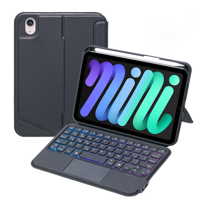 Split Type Bluetooth Keyboard Leather Case For Ipad Mini6 With Touch Backlight-1915198220112367616