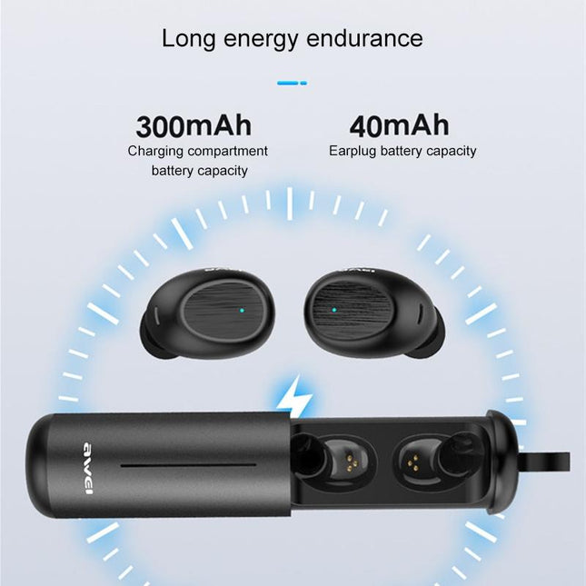 Wireless Sports Headset With Portable Charging Case - T55 Tws Bluetooth V5.0 Black-1915196738575142916