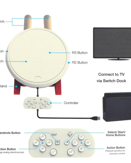 Drum Sticks Controller Kit For Nintendo Switch - Compact And Versatile-1915198423246704645