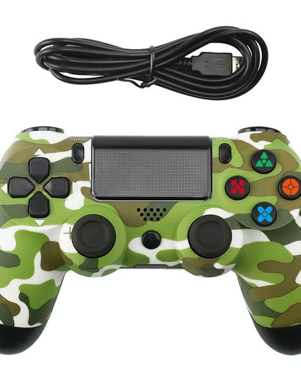Snowflake Button Wired Gamepad For Ps4 - Green Camouflage-1915197515121168384